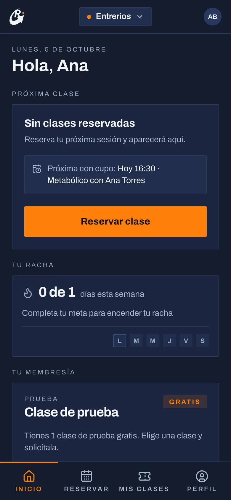 Paso 1: Abre la app y toca Reservar
