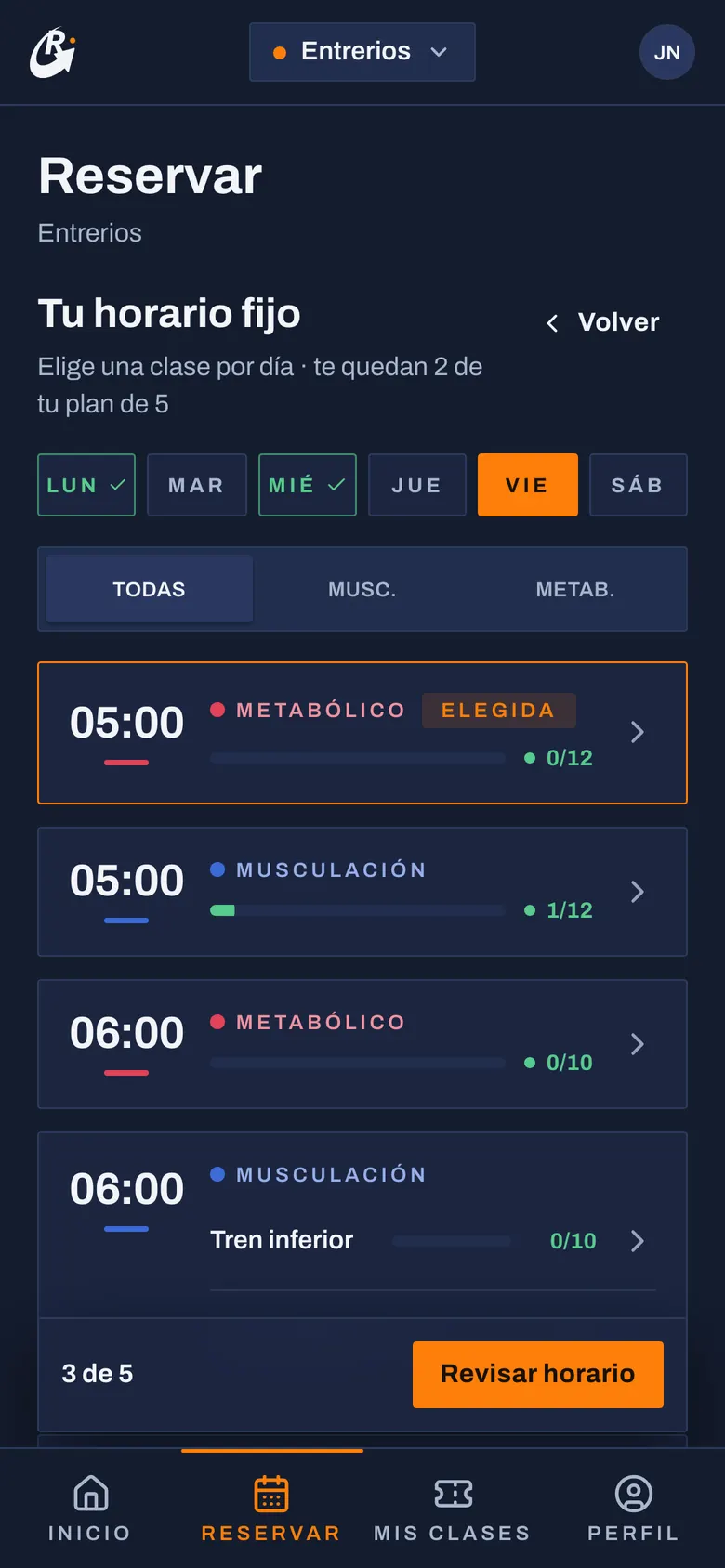 Paso 3: Completa los días de tu plan