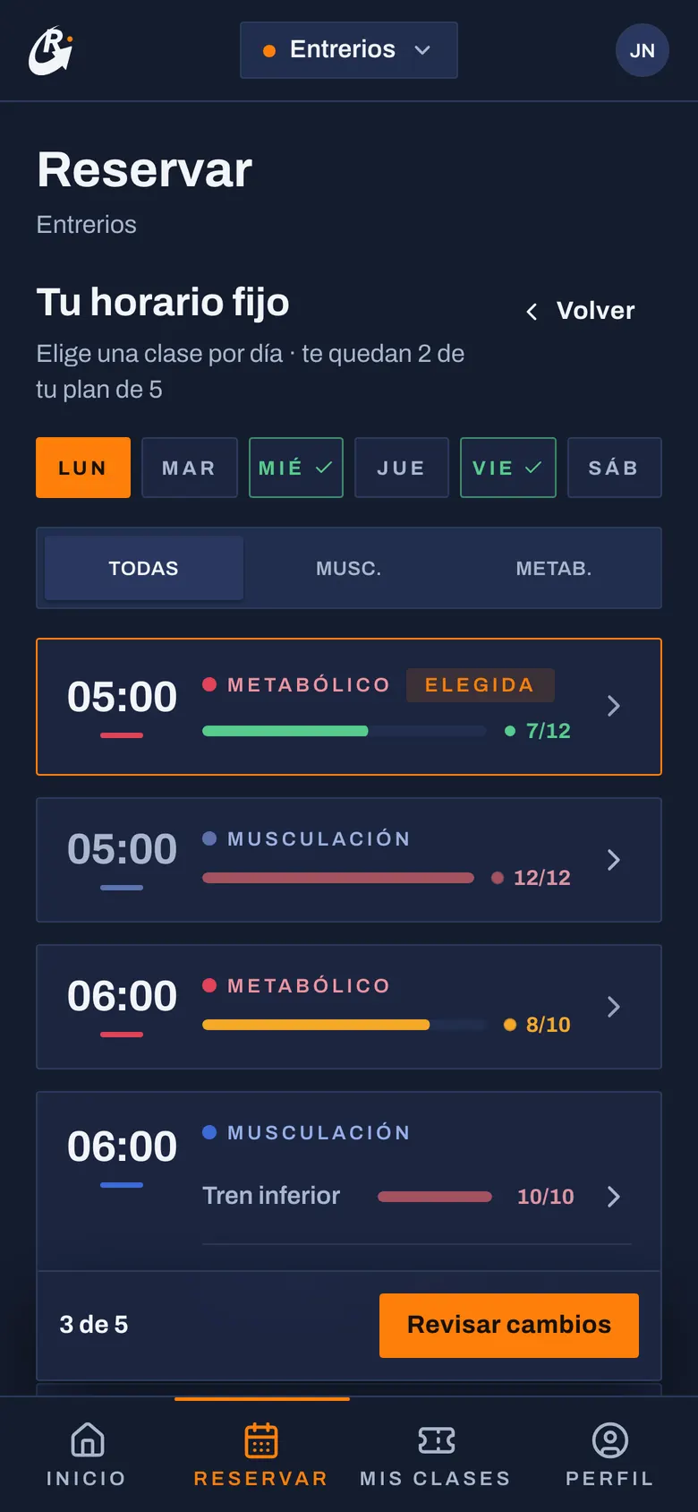 Paso 6: Cambia el día o la hora y confirma