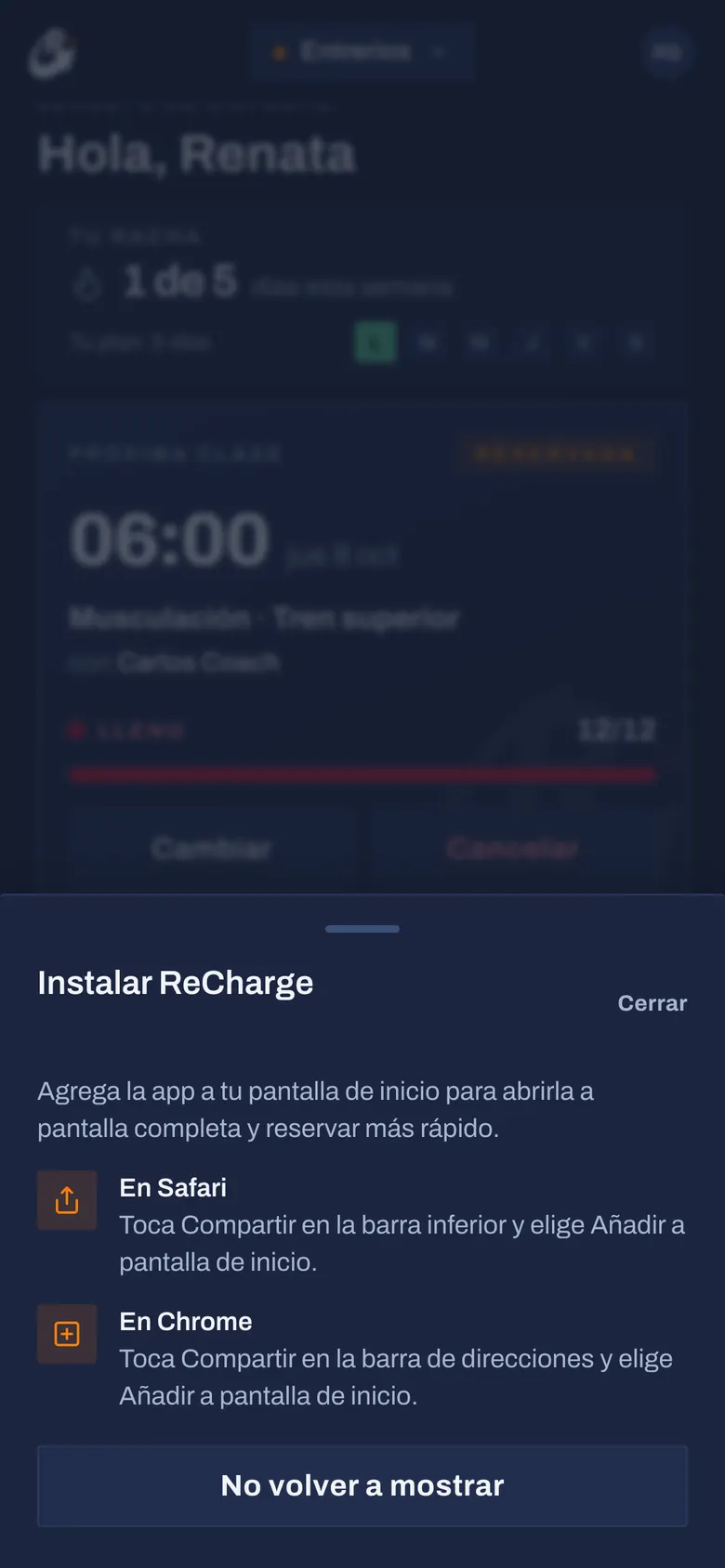 Paso 2: La app te dice los dos pasos
