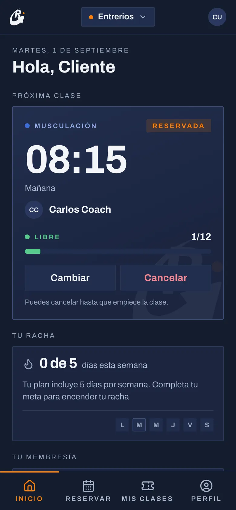 Paso 1: Abre la app y toca Reservar